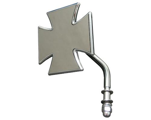 Neofactory 006273 adjustable Maltese-cross mirror, chrome, front view / 鍍鉻馬爾他十字後照鏡正面