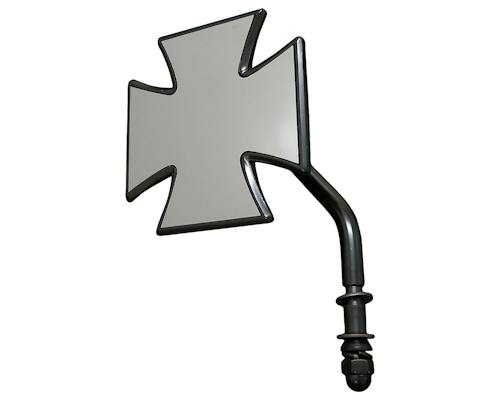Neofactory 006274 adjustable Maltese-cross mirror, black, front view / 黑色馬爾他十字後照鏡正面