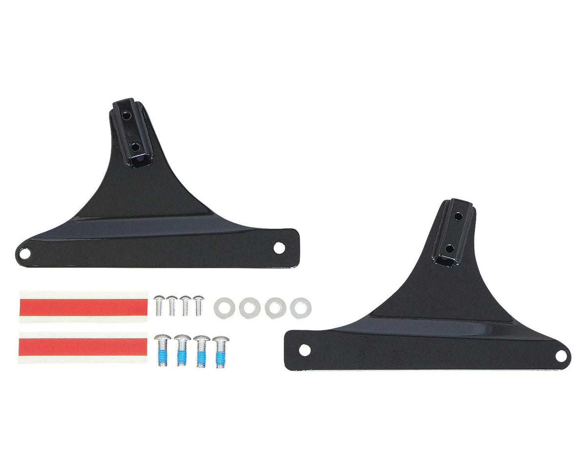 Neofactory 014553 black steel sissy bar side plates, left/right retail set / 黑色靠背桿側板左右一組