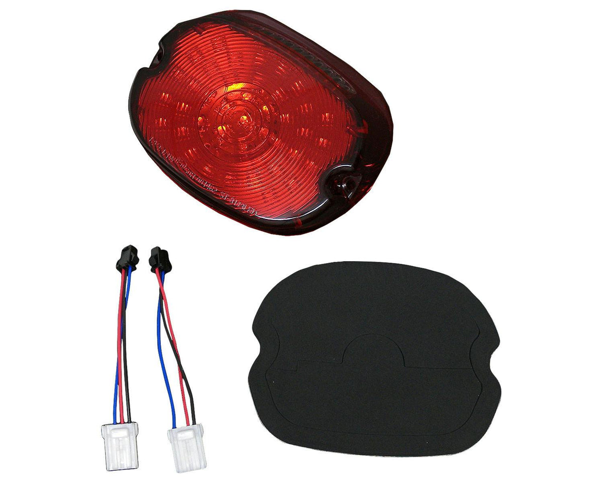 POSH 880255 red low-profile LED taillight kit, one red lamp, one base gasket and two wiring harnesses