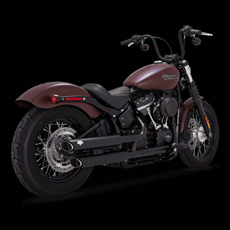 Vance & Hines Twin Slash PCX 黑色排氣管尾段｜2018–2022 Softail 46376